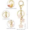 3Pcs Cute Keychain for Women, Flower Enamel Charm Keyring for Handbag Backpack Purse(White,Pink,Black