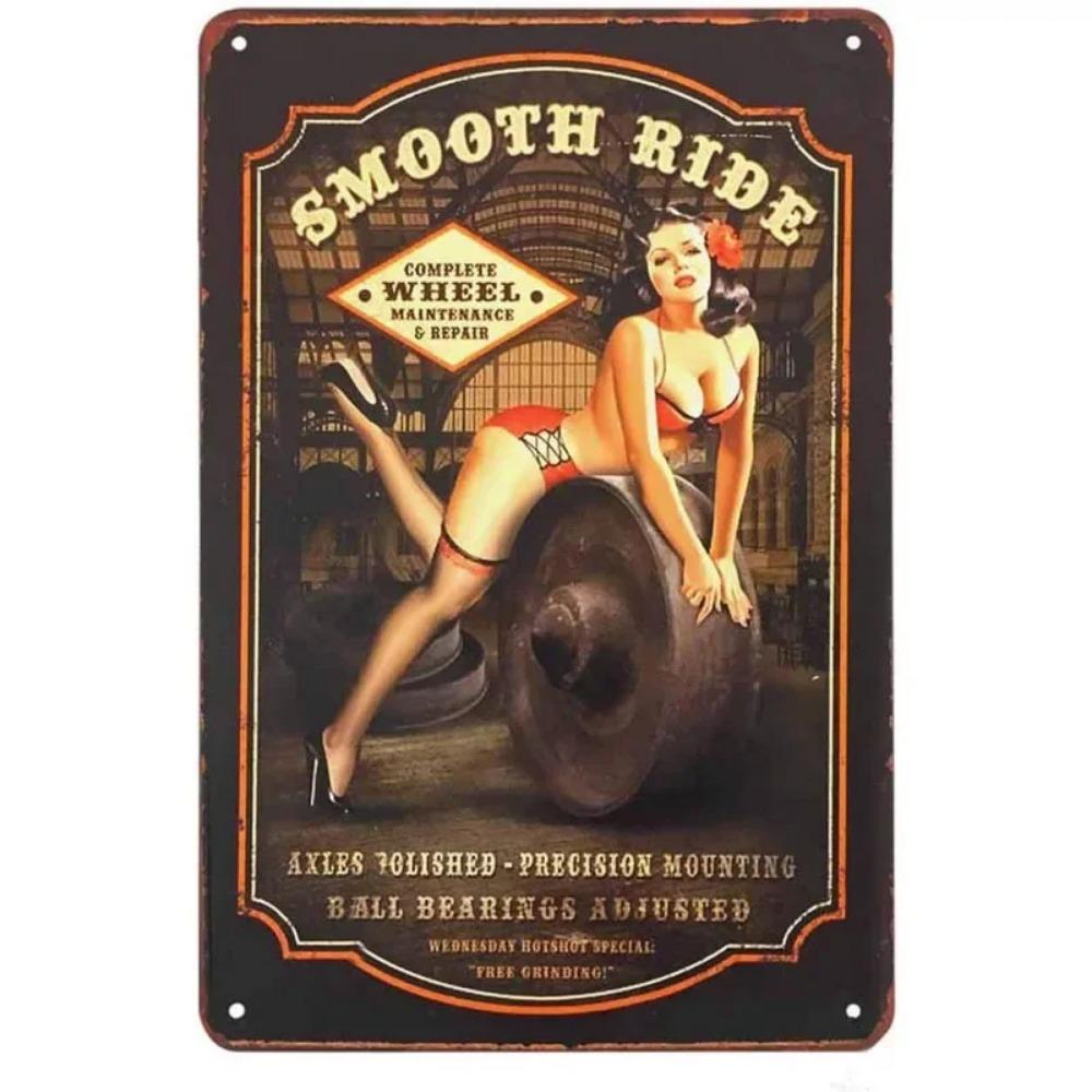 Vintage Plåtskyltar Väggaffischer Plakett Sexiga Kvinnor Järnmålning Dekoration för Mank Cave Café Garage Klubb Bar