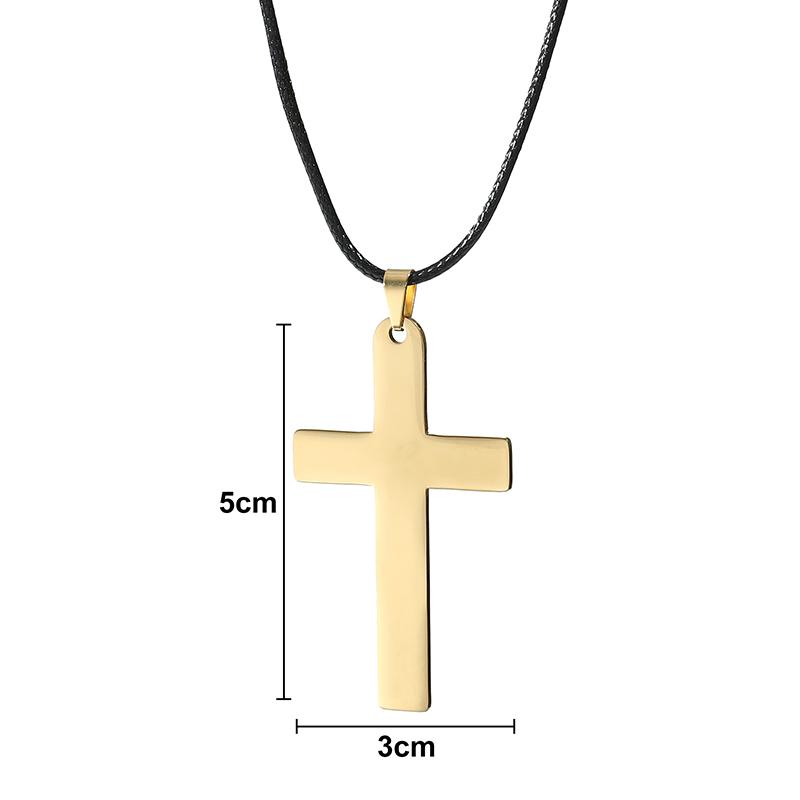 Fashion Stainless Steel Cross Pendant Necklace For Women Men Rope Chain Charm Necklace Cool Boys Girls Punk Hip Hop Jewelry Gift