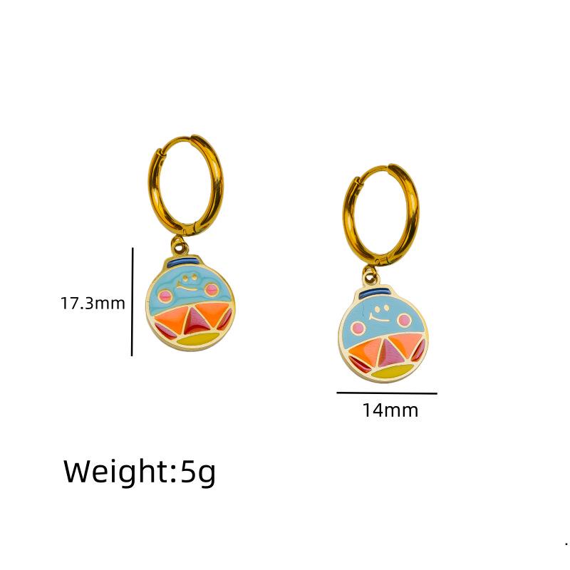 New Fashion Christmas Earrings: Creative Snowman & Tree Design In Stainless Steel