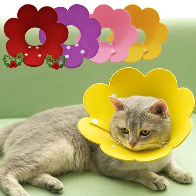 1 st Anti-repa Bite Justerbar filtblomform Elizabeth Circle Cat Collar Pet Product