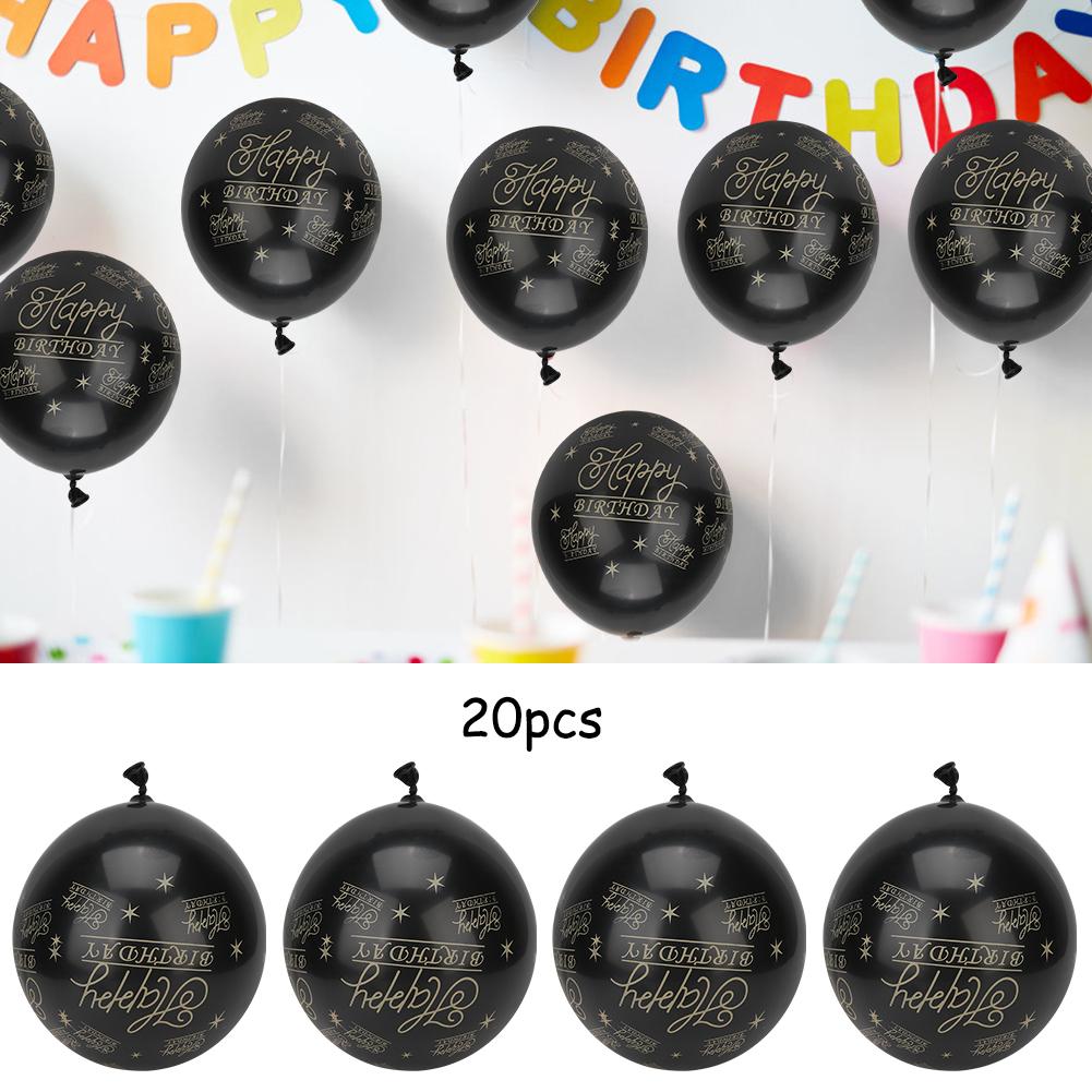 

20 шт. латексных шаров с рисунком английских слов для украшения на день рождения, годовщину black