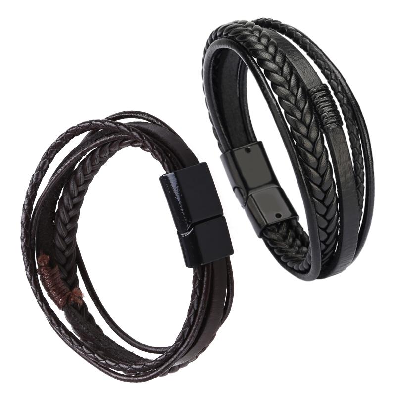 Fashion Leather Rope Hand-Woven Bracelet Men's Bracelet Ethnic Style Jewelry For Women Men Handmade Friendship Gifts