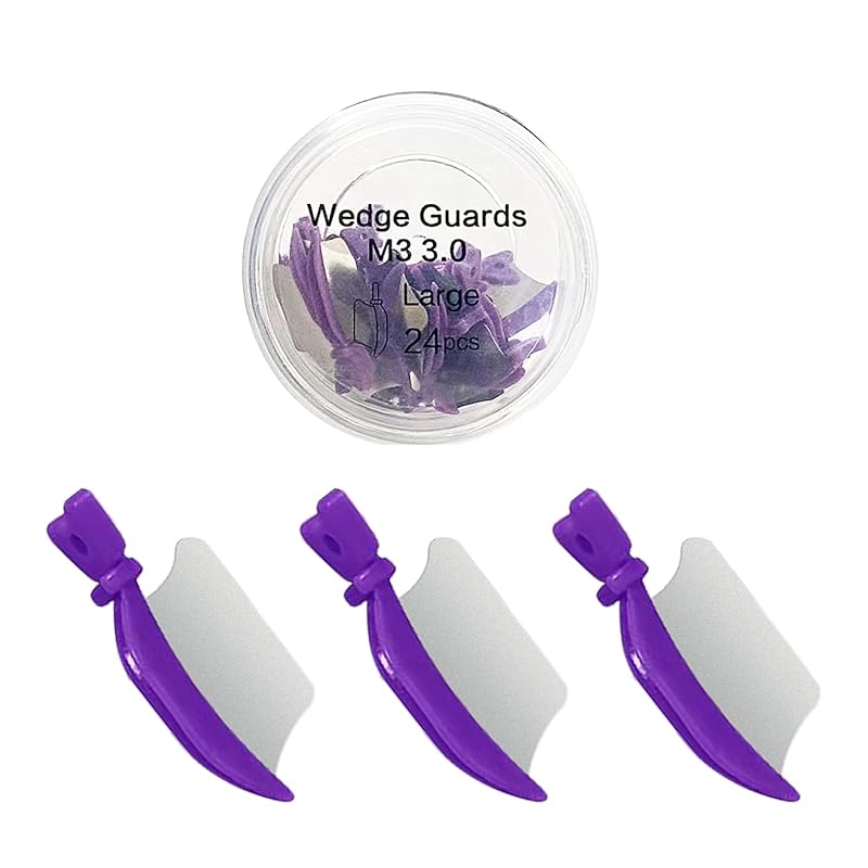 Dental Wedge, Dental Interproximal Plastic Wedge, Dental Wedge Guard with Metal, Dental Plastic Wedges Orthodontic Matrix Wedges for Teeth Purple-L