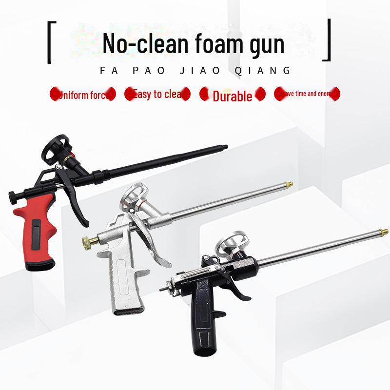 Metal Foam Glue Gun for Doors and Windows, Extended Nozzle, No-cleaning, Special Design for Polyurethane Sealant.