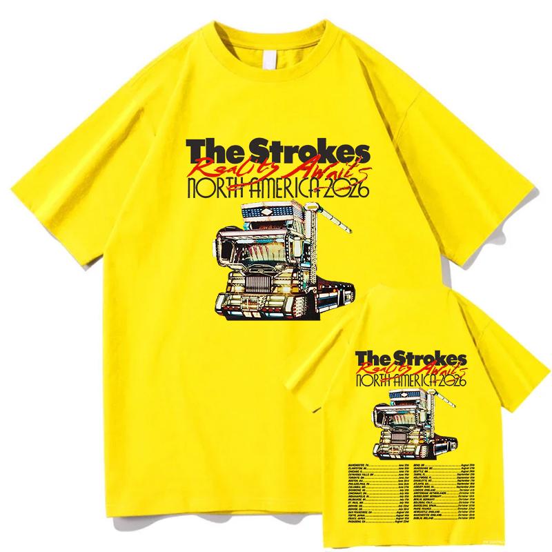 The Strokes Reality Awaits Merch Pure Cotton TShirt Simple Letter Print Tshirt Unisex Unisex Fashion Casual Short Sleeve O Neck Top