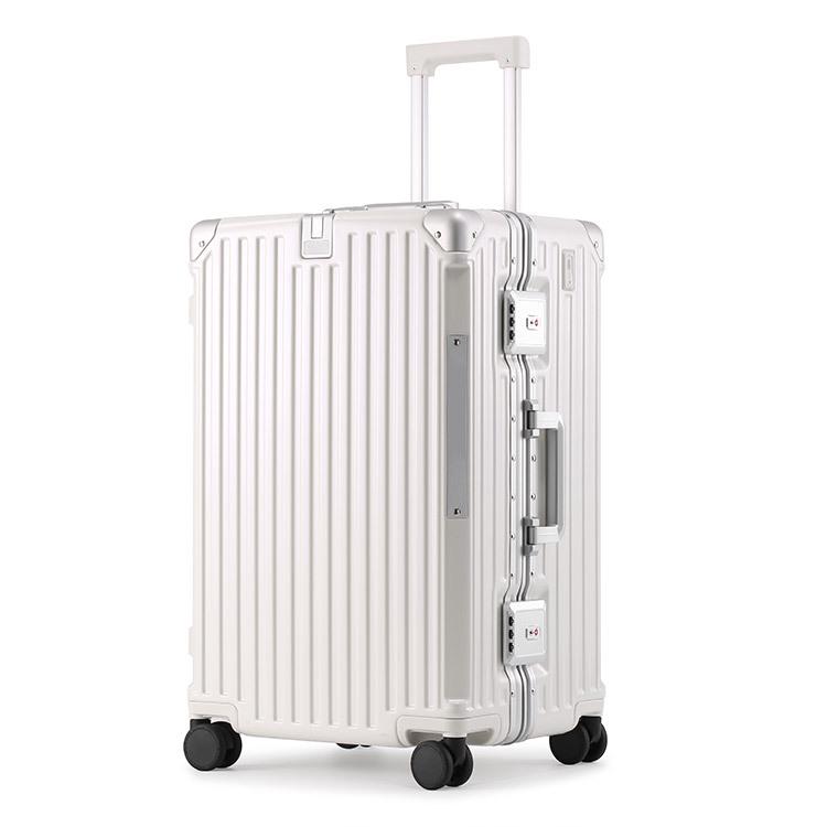 Large 24/26-Inch Multifunctional Aluminum Frame Suitcase with Universal Wheels for Men & Women's Travel