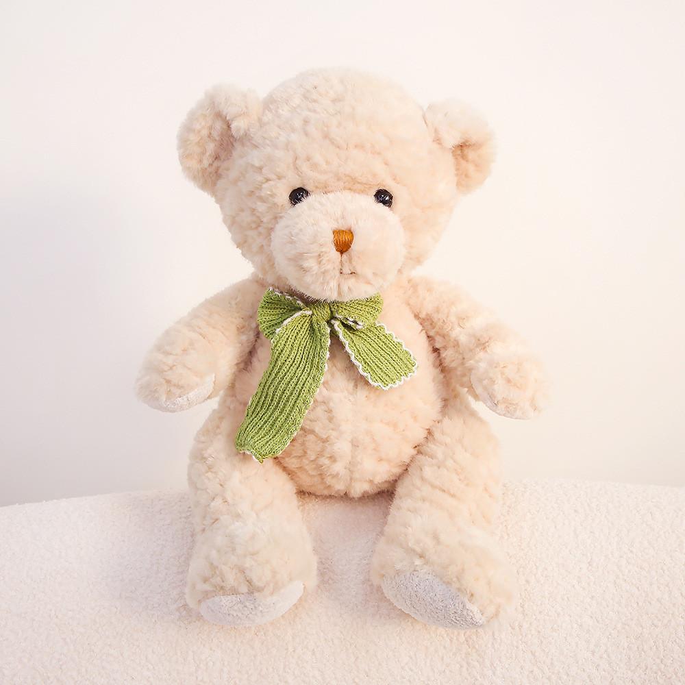 Plush Teddy Bear Gift For Girlfriend With Bow Tie Soft Stuffed Animal For Birthday Celebration