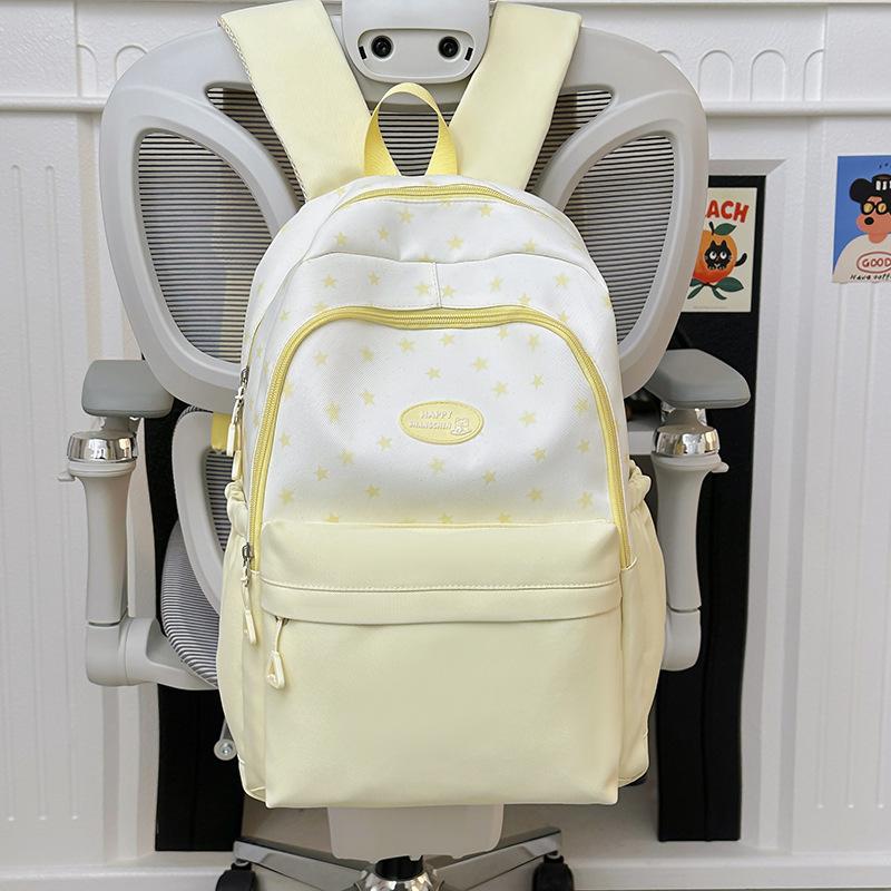 Schoolbag cute contrasting color backpack female star cute small fresh backpack student schoolbag high value simple leisure bag