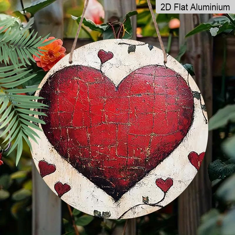 

2D Flat Aluminum Sign Red Heart-Themed Decorative Sign 7.87 Inches X 7.87 Inches Mother s Day Perfect for Decorating Your Home, Entryway, Living 1pc