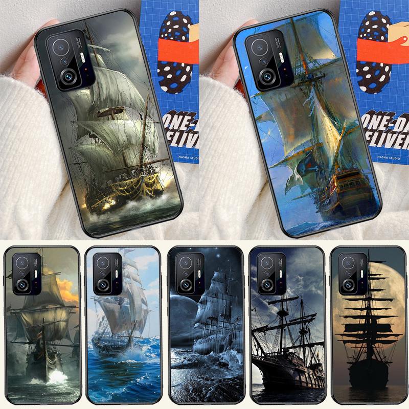 Sailing Pirate Ship Boat Case For Xiaomi 13 14 15 Ultra 11T 12T 13T 14T Pro POCO X7 Pro X3 X5 X6 M6 F5 F6 Pro Cover