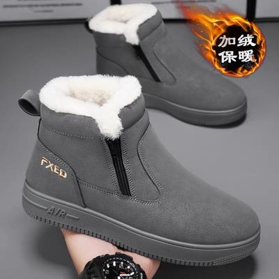 2026New Winter Men's Boots Fashion High-top Cotton Shoes Plush Warm Fur Snow Boots Suede Casual Ankle Boots for Men Botas Hombre