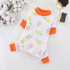 Yousheng Pet Cloth Round Neck Four-Legs Cartoon Pattern Puppy Bread Clothes Summer Pet Pajamas for Indoor