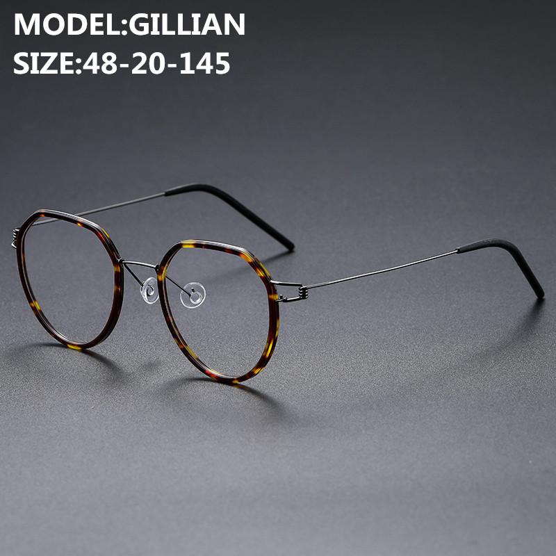 Denmark Brand Design Titanium Alloy Glasses Frame Women Ultralight Spectacles Frames Men's Round Screwless Eyeglasses Gillian