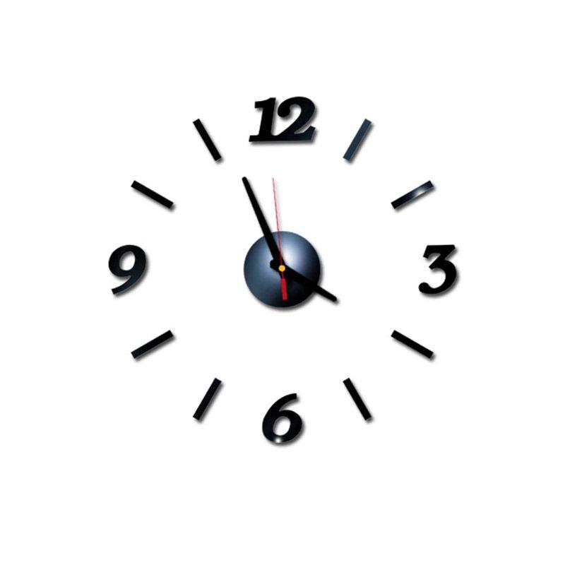 3d Analog Diy Mirror Surface Large Number Wall Clock Sticker Home Decor Office
