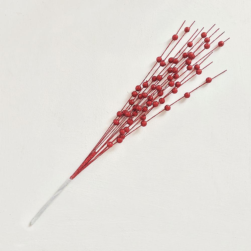 

Christmas Ornaments 43cm 12-pronged Gold Dust Balls Christmas Tree Wreath Rattan Sequins Gold Dust Berry Handle Bundle String 43Cm красный