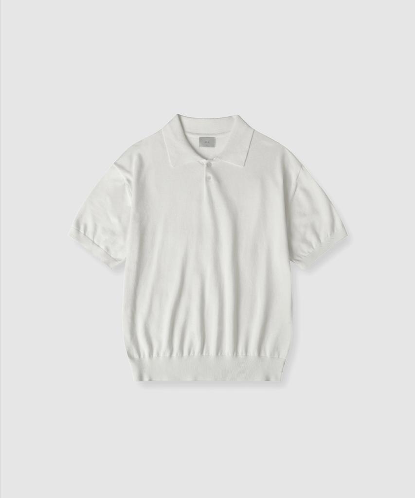 ASP Cotton Short Sleeve Collared Knit - Ivory
