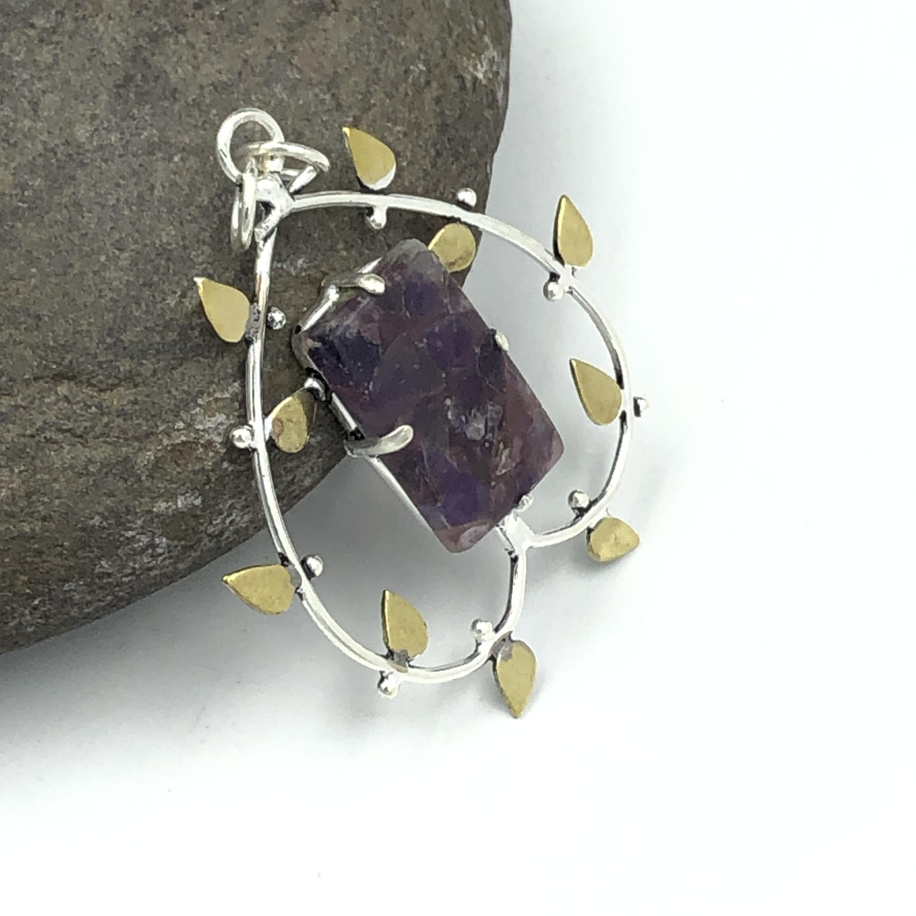 

Natural Copper Charoite Gemstone 925 Sterling Silver Jewelry Pendant 1.9 AJP-104