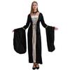 Women's Plus Size Dress Flared Sleeves Retro Long Gold Velvet Dress