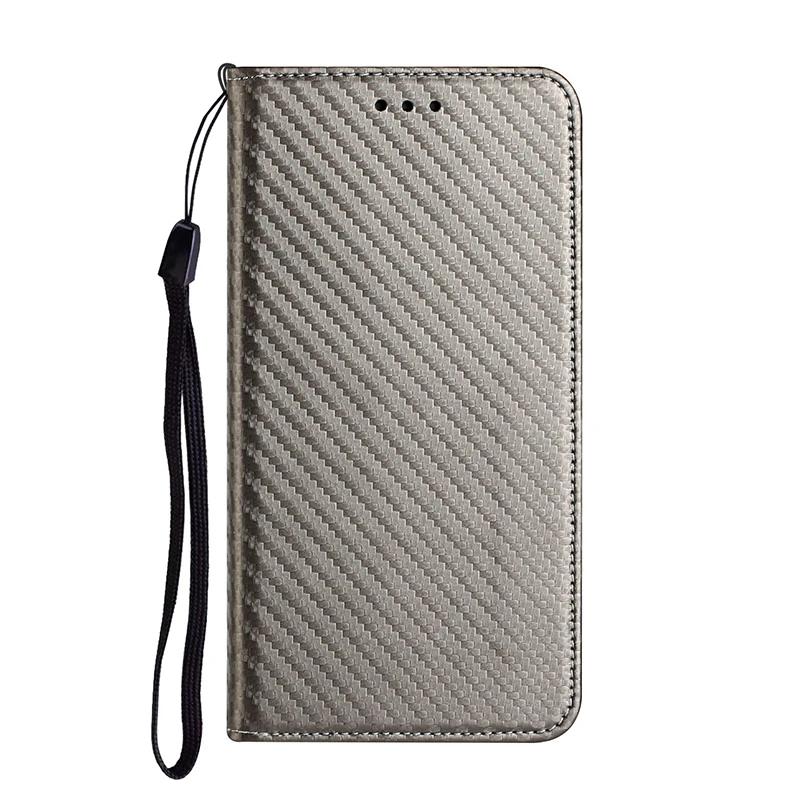 Carbon Fiber Flip Case For iPhone 16E 16 15 14 13 12 11 Pro XR 10 XS Max X 8 7 Plus Card Holder Phone Cover Magnetic Flip Wallet