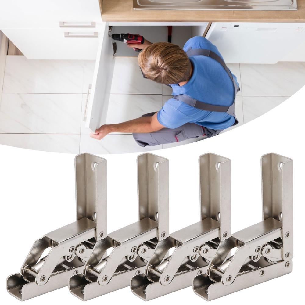 4pcs Hidden Bracket Cabinet Door Hinges Cold Rolled Steel Bridge Shaped Hinges  Cabinet Doors