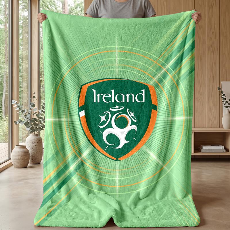 Coperta in Flanella Pile Rugby Irlanda Coperta Calda e Accogliente per Divano Letto Viaggio Uso in Tutte le Stagioni