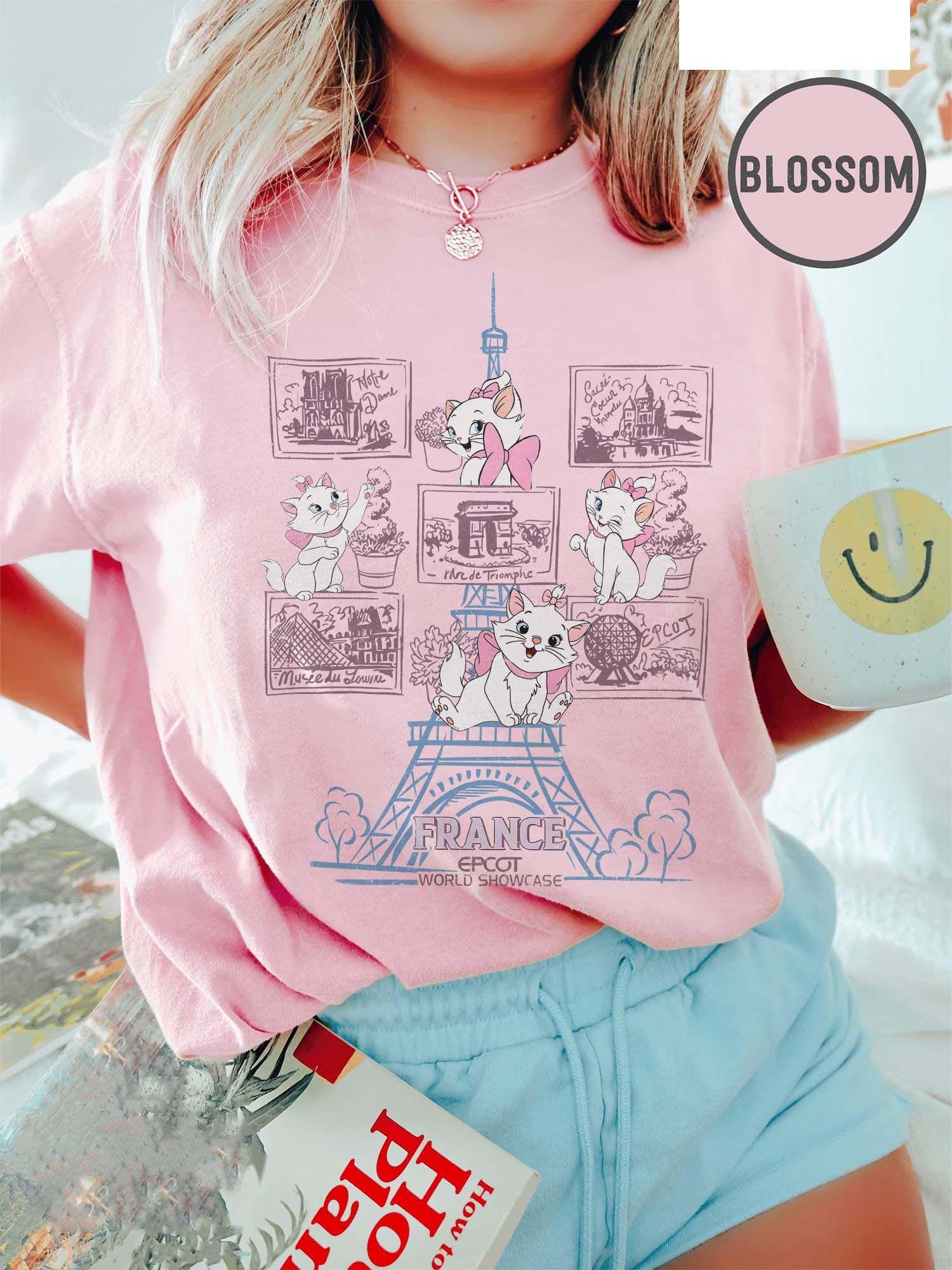 Disney Mary Cat Paris Bonjour Shirt Epcot Showcase Travel Around The World TShirt Aristocats Disney Cat Lover Birthday Girl S