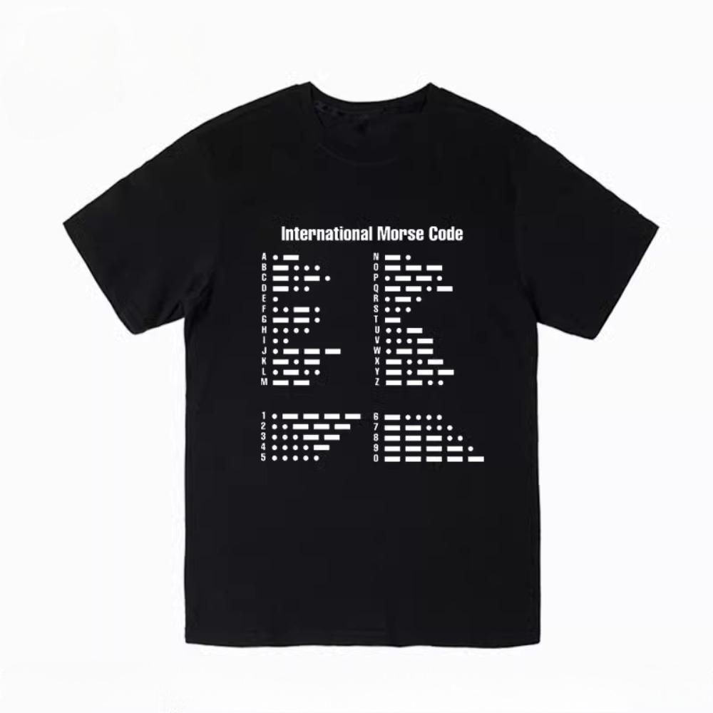 Morse Code Computer Code Science Engineering Cryptography Womens Tshirt Fashion Graphic T Shirt Women Clothing S