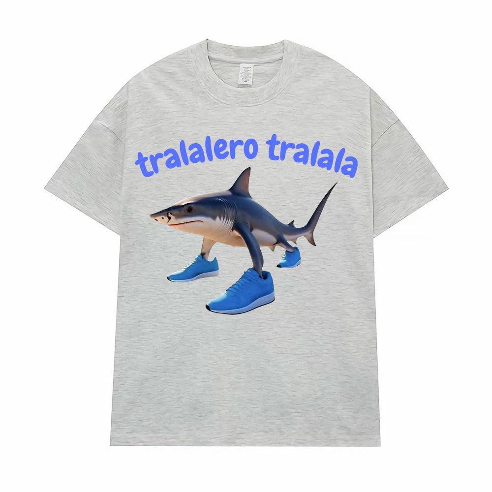 2025 Summer Tralalero Tralala Funny Shark Meme T-shirt Gifts Men Wen Fashion Gothic Vintage T-shirts Male Casual Humor T Shirt