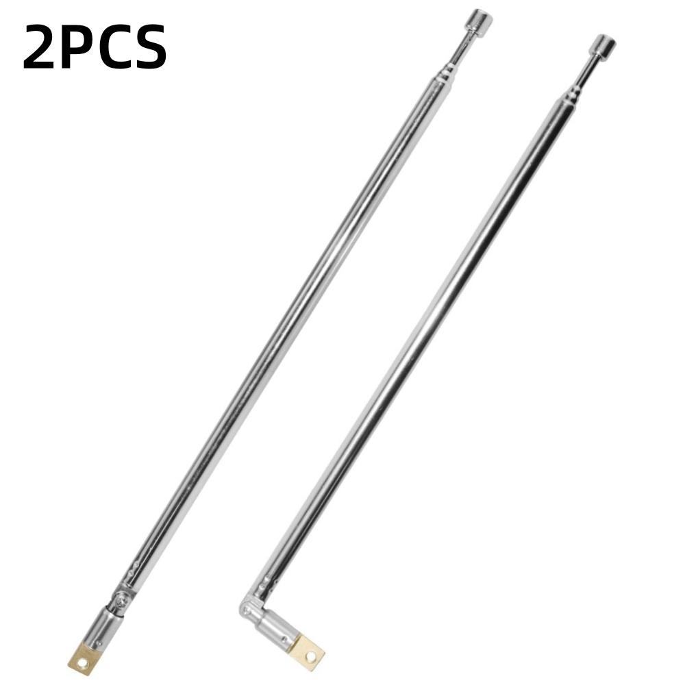 Telescopic FM Radio Antenna 4 Sections Chromium-plating Copper Antenna 360° Rotatable AM FM Radio Universal Antenna 45-450MHZ