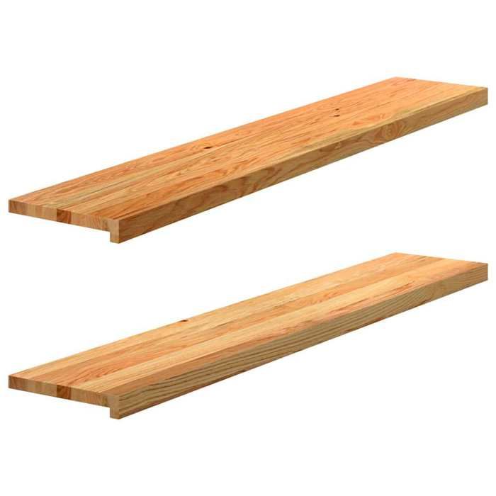 VidaXL Appuis de fenêtre 2 pcs marron clair bois de chêne massif 4009147