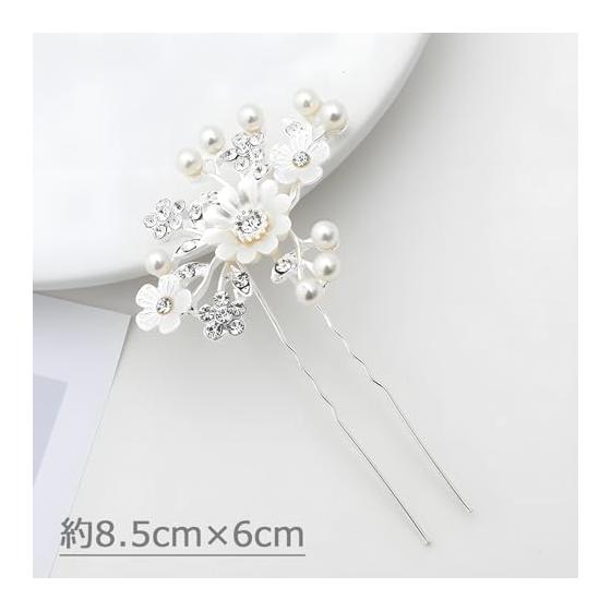 Audio Fan 3-Piece Pearl Hair Accessory Set - U-Pin Hairpins, Kanzashi for Japanese Attire, Photoshoots, Weddings, Parties, Brides - 3 Styles, 1 Each,