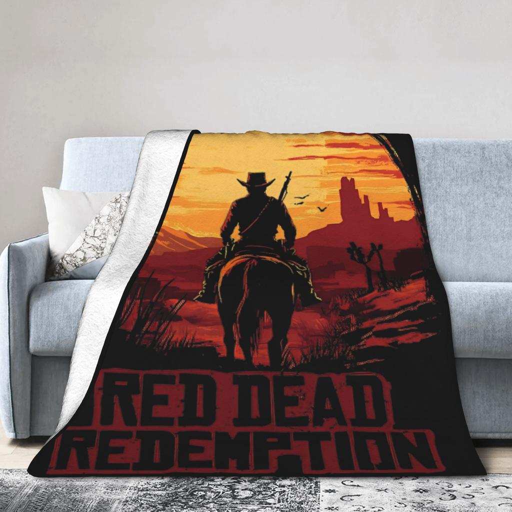 Arthur Morgan West Cowboy Action King Game Character Blanket Warm Red Dead Redemption Throw Blanket Winter Bedroom Bedspread