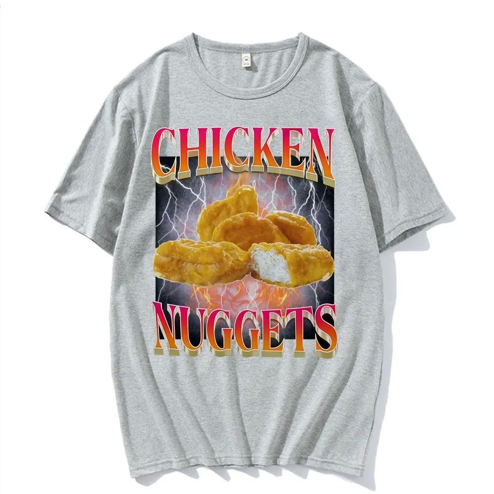 Lustige Hähnchen-Nuggets Vintage Stil Meme Grafik T-Shirt Damen Hip Hop Gothic T-Shirt Mode Harajuku Kawaii Y2K Kleidung