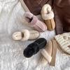 [Zhongjia] Thick-soled and velvet two-wear fluffy shoes for women's winter snow boots with integrated fur and half-drag cotton shoes