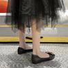 Flat-soled Single Shoes Women's 2025 New Autumn Shallow Soft-soled One-pedal Doudou Ladyshoes Large-size Women's Shoes 41-43 Summer