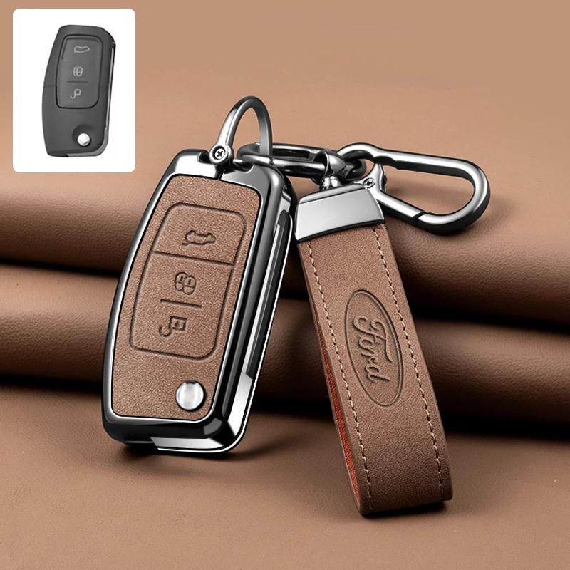 Car Sticker Ford Car Key Case Cover Shell For Ford Focus 2 MK2 Fiesta Mondeo Galaxy Falcon Territory Ecosport Kuga Escape Keycha