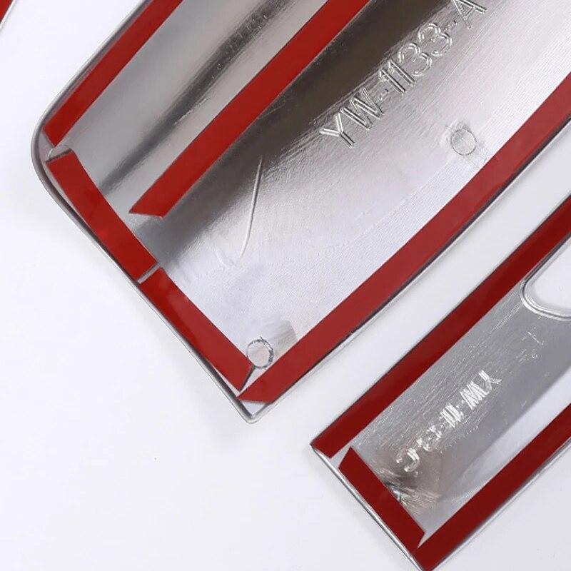 3Pcs ABS Chrome Car Interior Rear Armrest Water Cup Holder Trim Strips Decoration Auto Accessories For BMW G30 5 Series 2018-21
