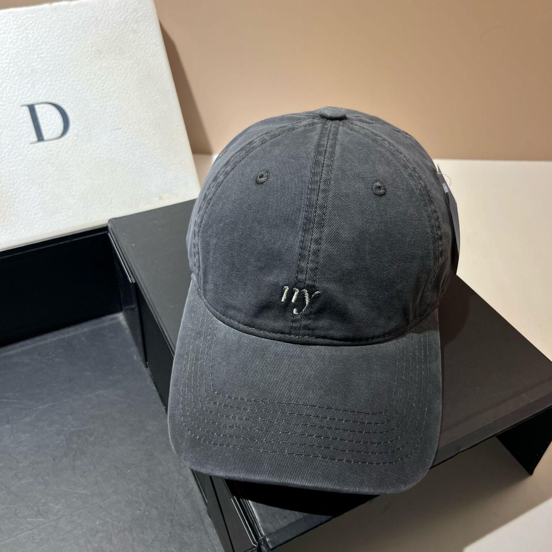 Yn Embroidered Small Letters Cotton Baseball Cap Four Seasons Washed Soft Top Casual Cap Female Tide adjustable серый