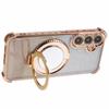 For Samsung Galaxy A35 5G Case TPU Glitter Phone Cover with Kickstand and Mirror