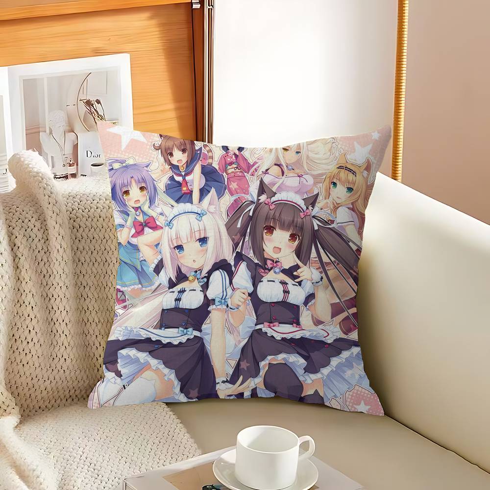 Nekopara Cat Girl Stitch Lucky Dragon Pillow Cover Sofa Cushion Cover Home Room Decoration Children Gift