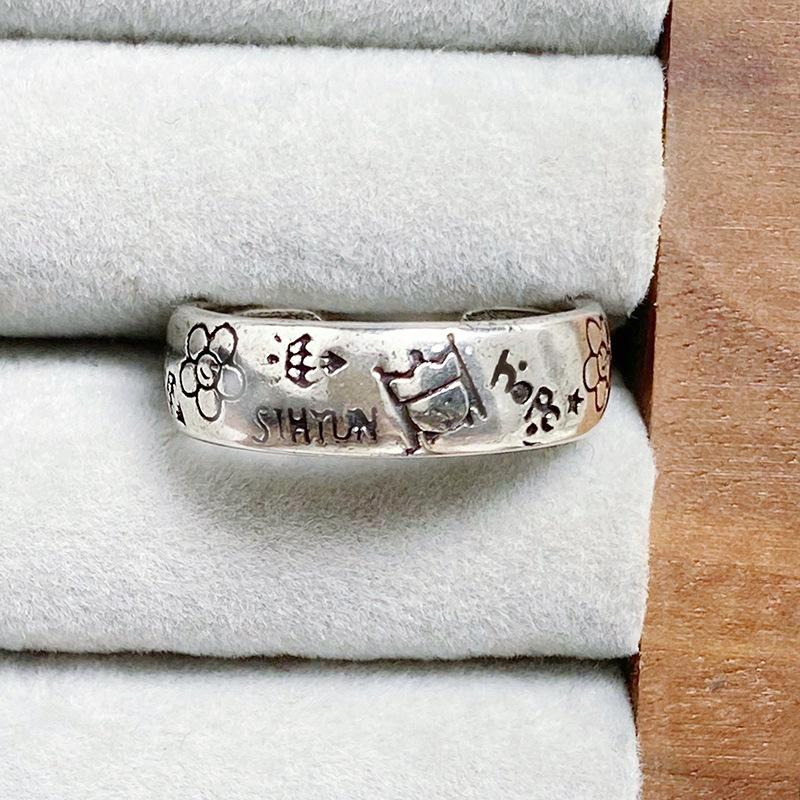 

[Xinghai Secret Language] Starfish Enamel Dripping Oil Opening Ring Niche Light Luxury High-End Feeling Stacked With Zircon Ring Woman Adjustable opening