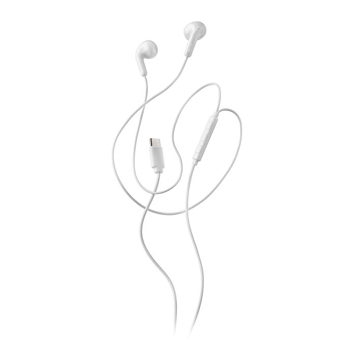 Écouteurs intra-auriculaires - NGS - Cross Glide White - USB-C - Microphone intégré - Contrôle du volume