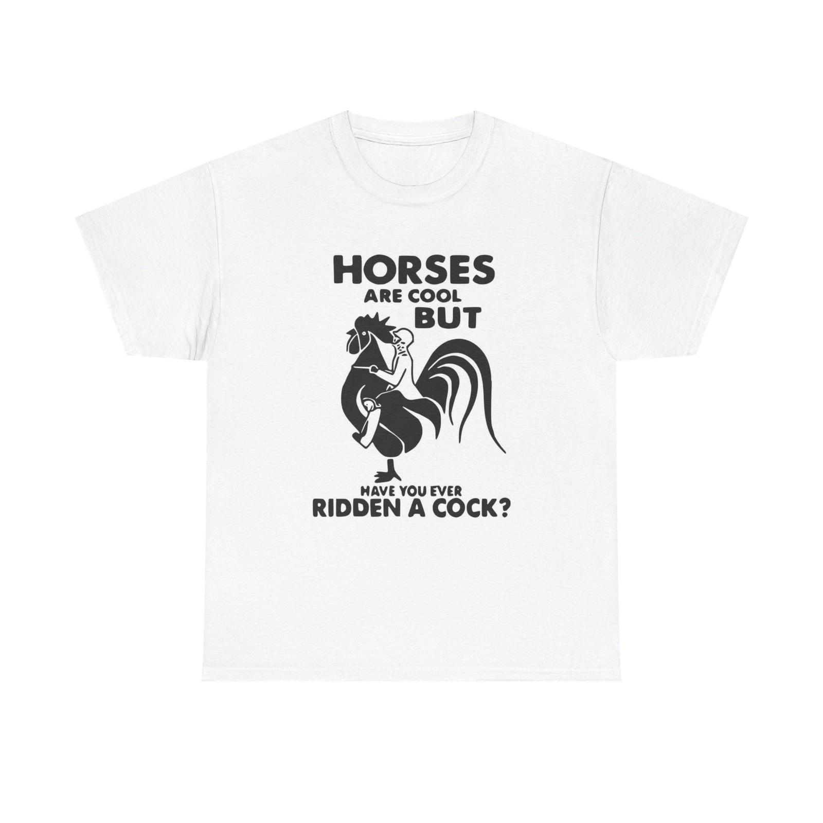 Horses Are Cool Funny Graphic T Shirt Unisex Heavy Cotton Tee XXL
