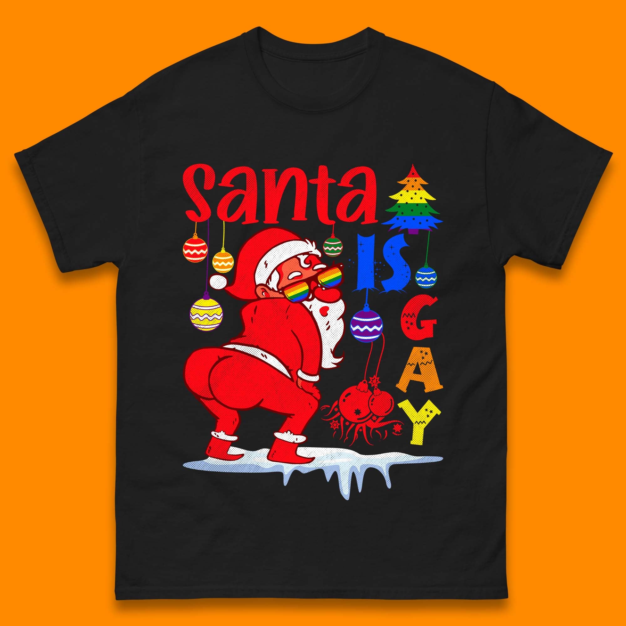 

Santa Is Gay LGBT Christmas T-Shirt Womens Tops Tees M