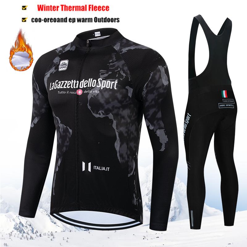 2026 Tour De Giro D'ITALIA Winter Thermal Fleece Cycling Jersey Set Long Sleeve Cycling Clothing MTB Bike Clothes Cycling Suit