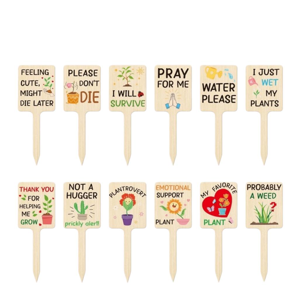 12PCS Acrylic Plant Labels Waterproof Plant Tags Garden Markers Plant Markers Potted Plants Style 3