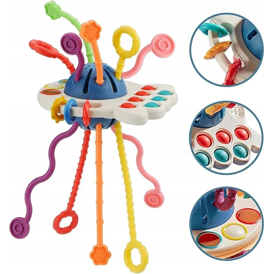 Montessori Sensory Teething Toy for Babies, Multicolor, 12x14x7cm, Teether & Soothing Toy for Kids 18 Months+