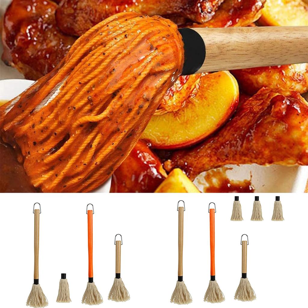 Multipurpose Kitchen Brushes with Wood Handle Cooking Brush Set Baking Brush Set Kitchen Utensils Grilling Brushes