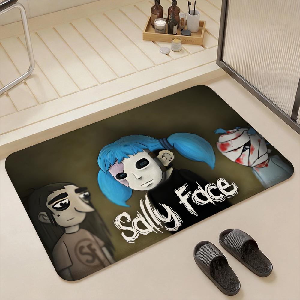 Characters Mystery Game Sally Face Floor Mat Eco Flannel Doormat Non Slip Odorless Indoor Floor Rug Soft Short Plush Home Mat